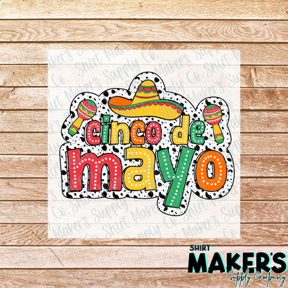 Cinco De Mayo DTF Transfer - or- Hat Patch, Acrylic, Magnet, or Keychain