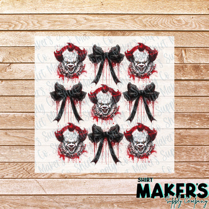 Clown Bows Halloween Horror DTF Transfer - or- Hat Patch, Acrylic, Magnet, or Keychain