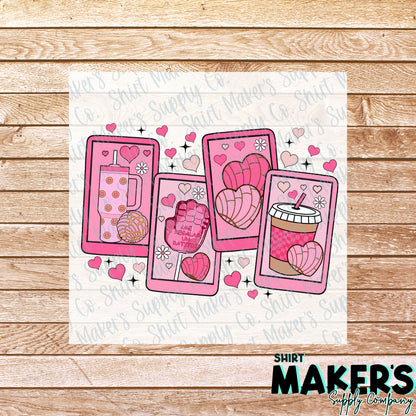 Concha Cards Valentine's Day DTF Transfer - or- Hat Patch, Acrylic, Magnet, or Keychain