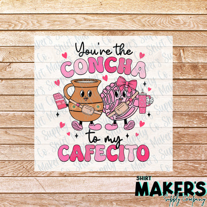 Concha to my Cafecito Valentine's Day DTF Transfer - or- Hat Patch, Acrylic, Magnet, or Keychain