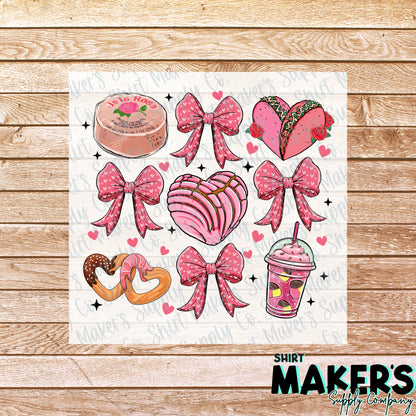 Coquette Tacos #2 Valentine's Day DTF Transfer - or- Hat Patch, Acrylic, Magnet, or Keychain