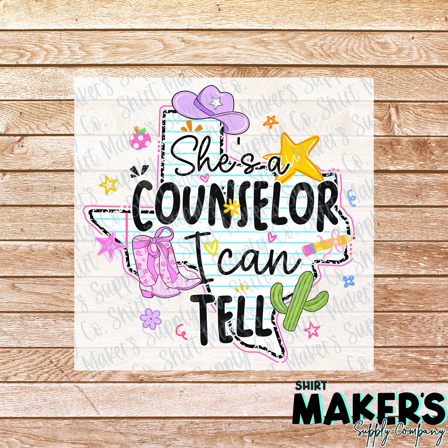 She's a Counselor DTF Transfer - or- Hat Patch, Acrylic, Magnet, or Keychain