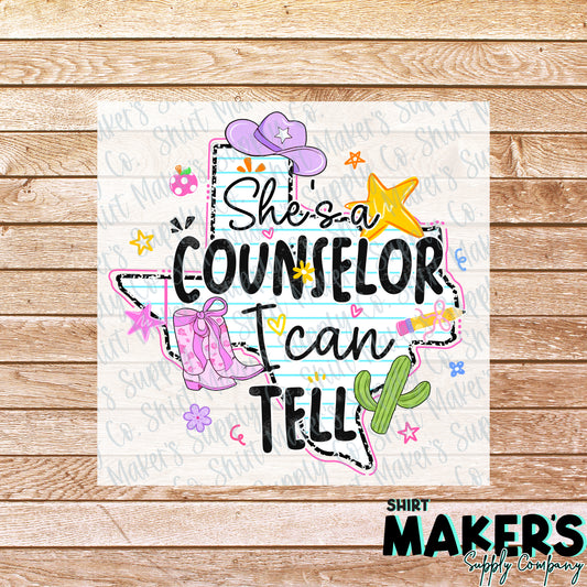 She's a Counselor DTF Transfer - or- Hat Patch, Acrylic, Magnet, or Keychain