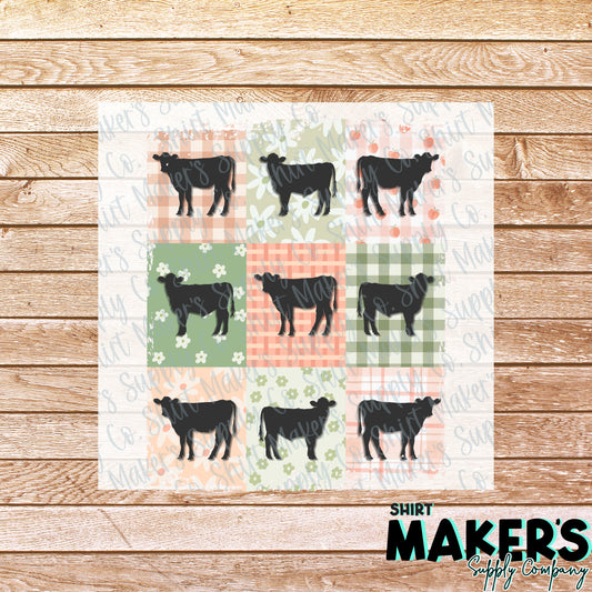 Cow Quilt DTF or Sublimation Transfer