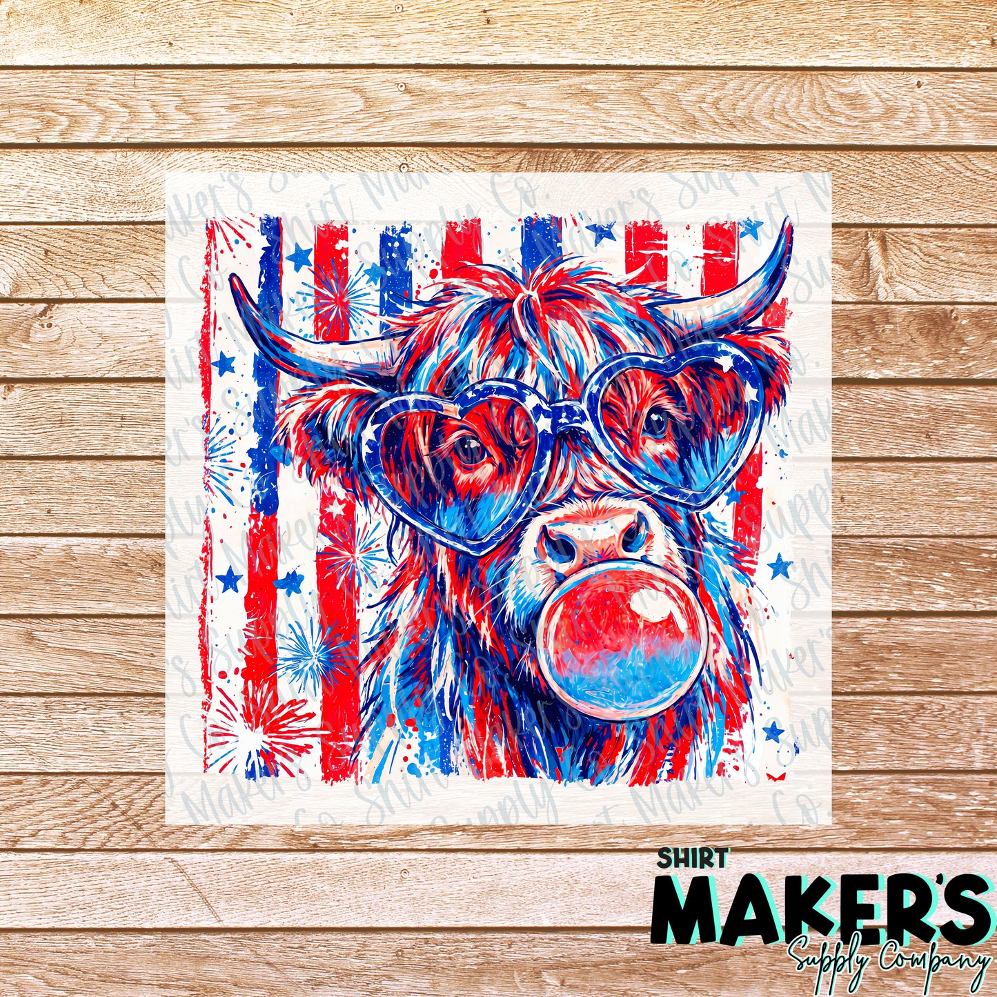Cow Stripes Fourth of July DTF or UV-DTF Transfer - or- Hat Patch, Acrylic, Magnet, or Keychain