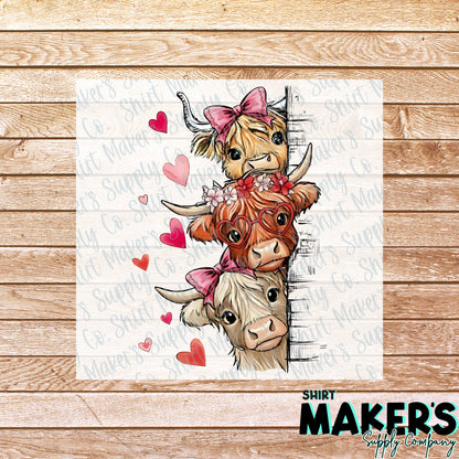 Cows Valentine's Day DTF Transfer - or- Hat Patch, Acrylic, Magnet, or Keychain