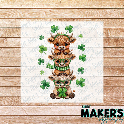 Cows St. Patrick's Day DTF Transfer - or- Hat Patch, Acrylic, Magnet, or Keychain