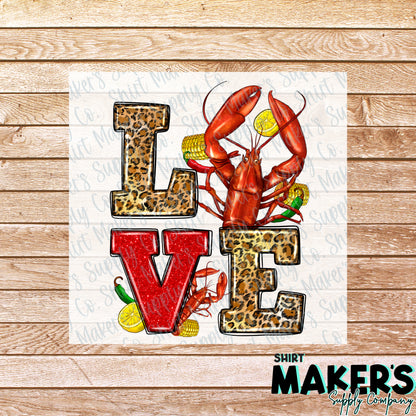 Crawfish Love DTF Transfer - or- Hat Patch, Acrylic, Magnet, or Keychain