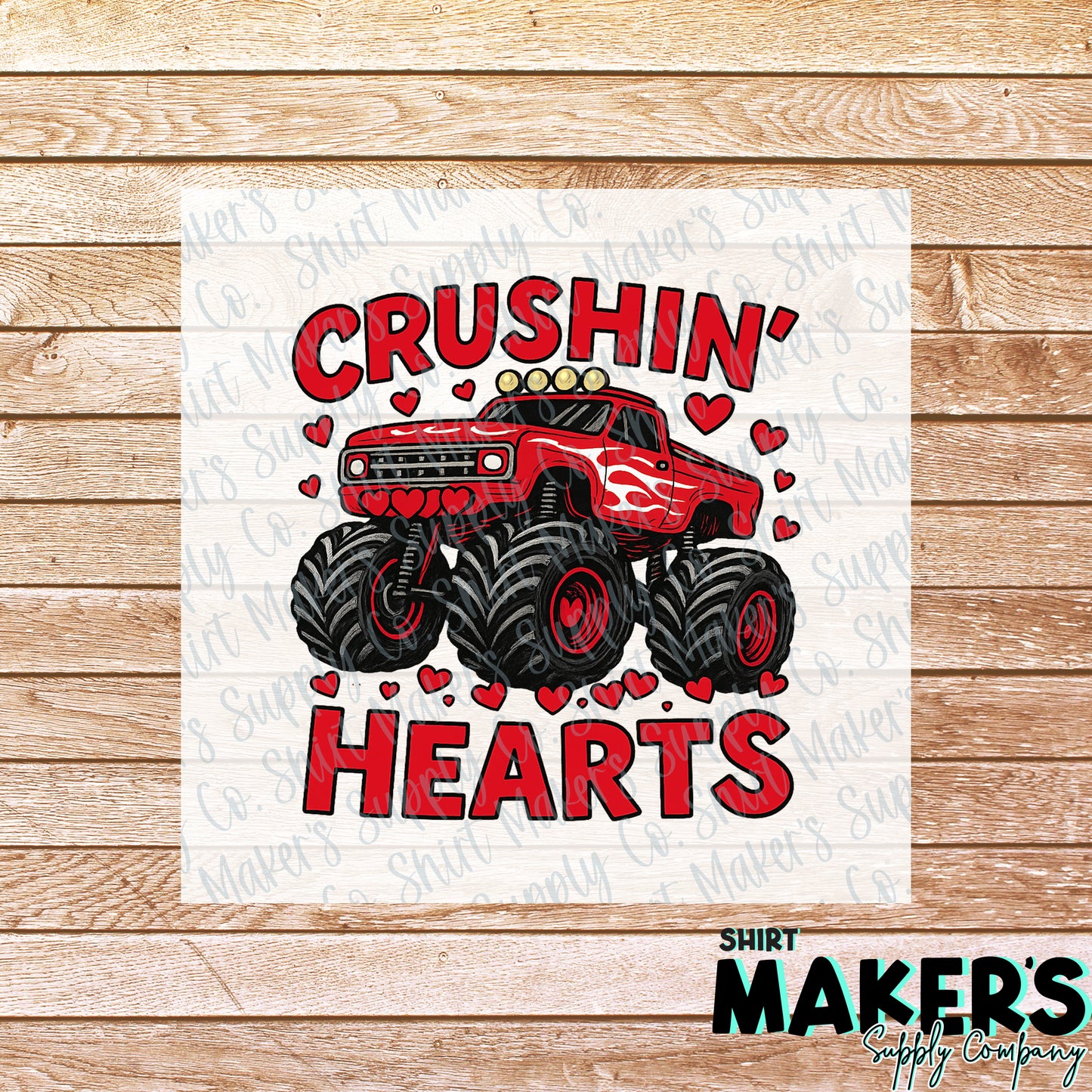Crushin Hearts Valentine's Day DTF Transfer - or- Hat Patch, Acrylic, Magnet, or Keychain
