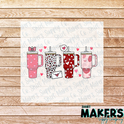 Cups Valentine's Day DTF Transfer - or- Hat Patch, Acrylic, Magnet, or Keychain