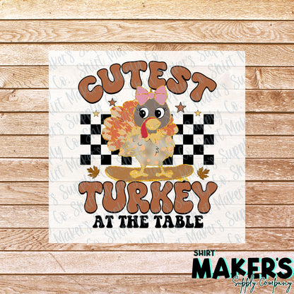 Cutest Turkey Kids Thanksgiving DTF Transfer - or- Hat Patch, Acrylic, Magnet, or Keychain