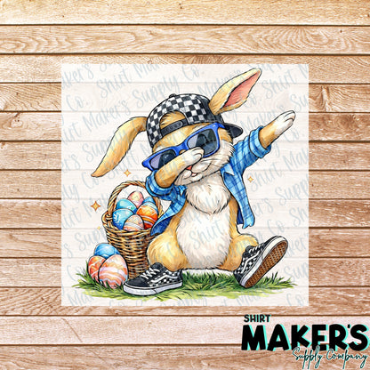 Bunny Dab DTF or UV-DTF Transfer - or- Hat Patch, Acrylic, Magnet, or Keychain