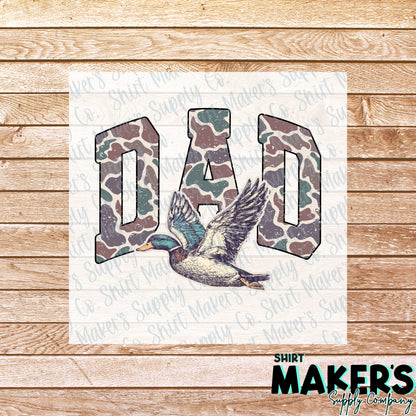 Camo Dad Duck DTF Transfer - or- Hat Patch, Acrylic, Magnet, or Keychain