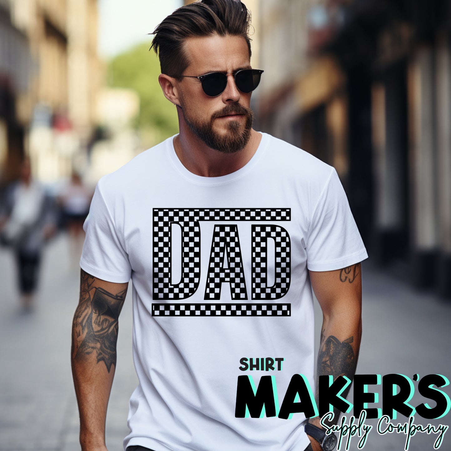 Checkered Dad DTF or Sublimation Transfer