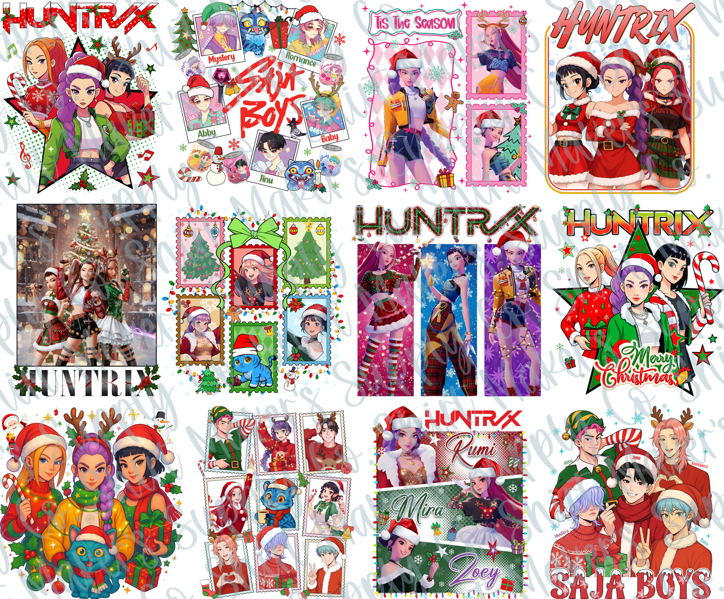 KPop Demon Hunters Christmas Kids 2025 DTF Gang Sheet