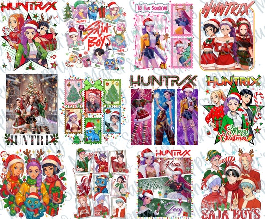 KPop Demon Hunters Christmas Kids 2025 DTF Gang Sheet