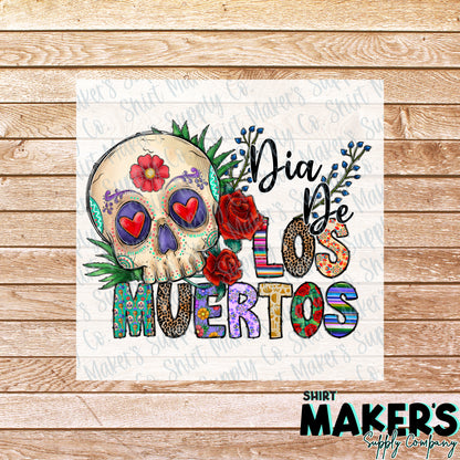Dia De Los Muertos Day of the Dead DTF Transfer - or- Hat Patch, Acrylic, Magnet, or Keychain