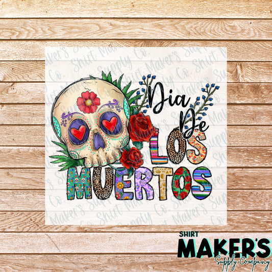 Dia De Los Muertos Day of the Dead DTF or Sublimation Transfer