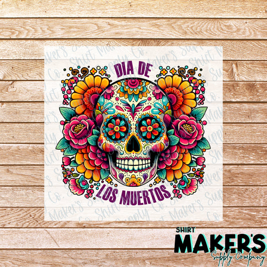 Dia De Los Muertos Day of the Dead Sugar Skull DTF or Sublimation Transfer