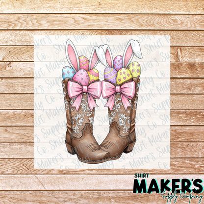 Happy Easter Boots DTF Transfer - or- Hat Patch, Acrylic, Magnet, or Keychain