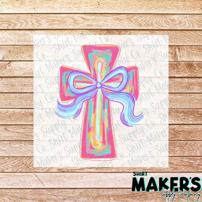 Easter Cross DTF Transfer - or- Hat Patch, Acrylic, Magnet, or Keychain