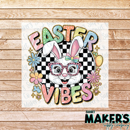 Easter Vibes Easter Bunny DTF Transfer - or- Hat Patch, Acrylic, Magnet, or Keychain