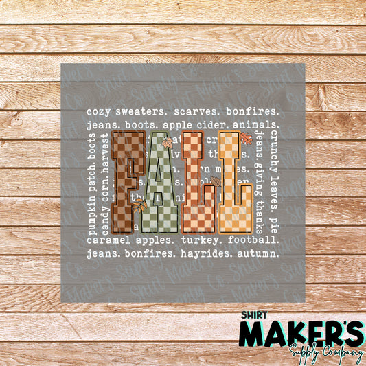Fall Things White DTF or Sublimation Transfer