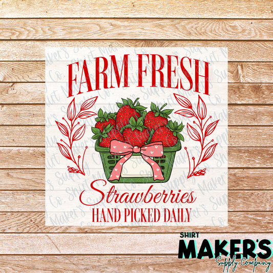 Farm Fresh Strawberries DTF or Sublimation Transfer