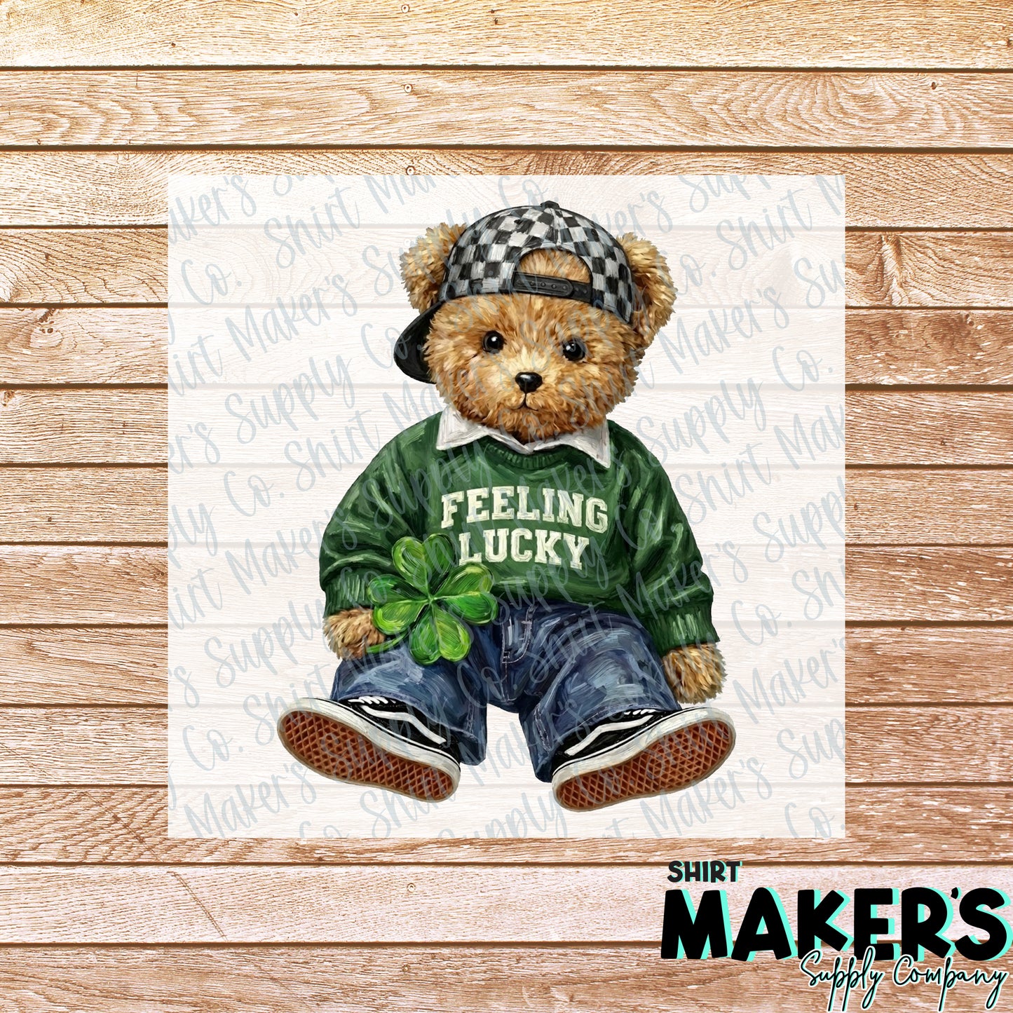 Feeling Lucky Teddy Bear St. Patrick's Day DTF or Sublimation Transfer