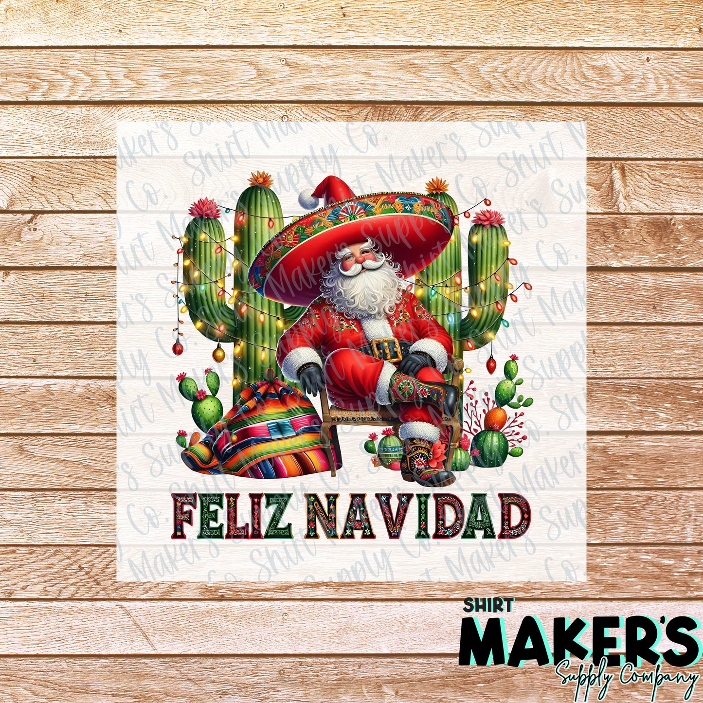 Feliz Navidad Santa DTF or Sublimation Transfer