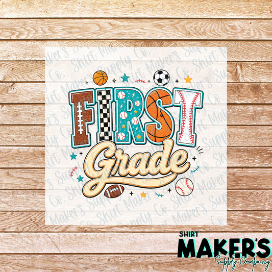 First Grade Boys  DTF Transfer - or- Hat Patch, Acrylic, Magnet, or Keychain