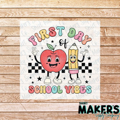 First Day of School Vibes DTF Transfer - or- Hat Patch, Acrylic, Magnet, or Keychain