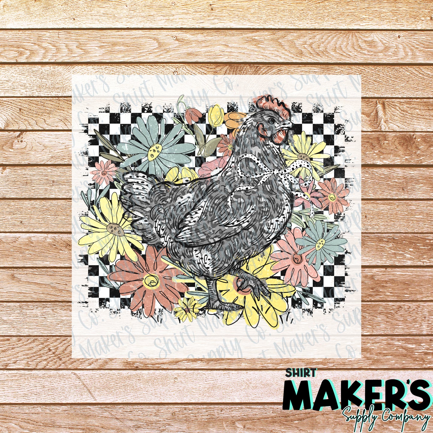 Floral Chicken DTF or Sublimation Transfer