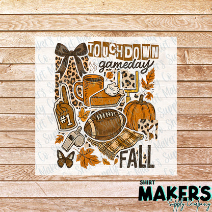 Fall Football DTF or UV-DTF Transfer - or- Hat Patch, Acrylic, Magnet, or Keychain