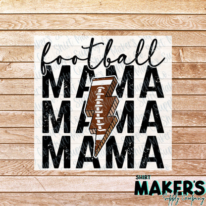 Football Mama Bolt DTF or UV-DTF Transfer - or- Hat Patch, Acrylic, Magnet, or Keychain