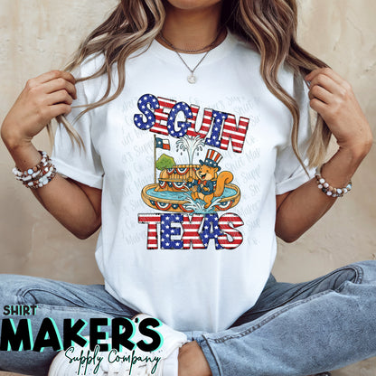 BELLA + CANVAS Seguin Fountain 4th of July T-Shirt
