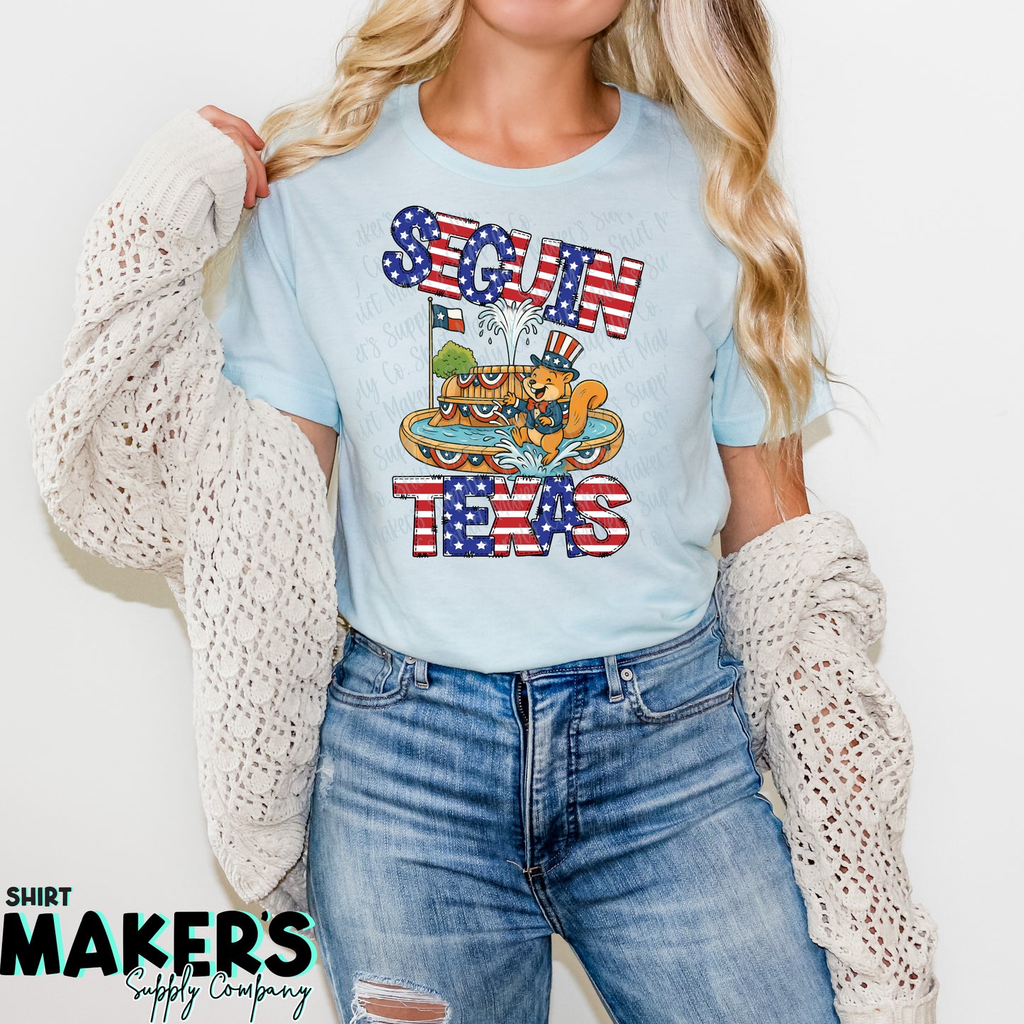 BELLA + CANVAS Seguin Fountain 4th of July T-Shirt