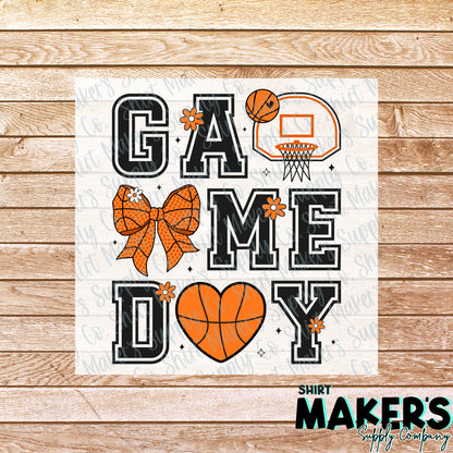 Game Day Basketball DTF Transfer - or- Hat Patch, Acrylic, Magnet, or Keychain