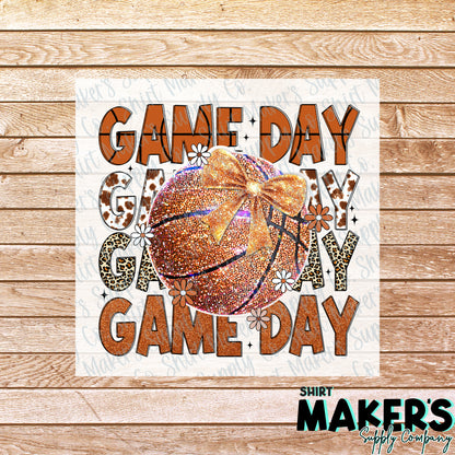 Game Time Basketball DTF Transfer - or- Hat Patch, Acrylic, Magnet, or Keychain