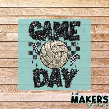 Game Day Volleyball DTF or UV-DTF Transfer - or- Hat Patch, Acrylic, Magnet, or Keychain
