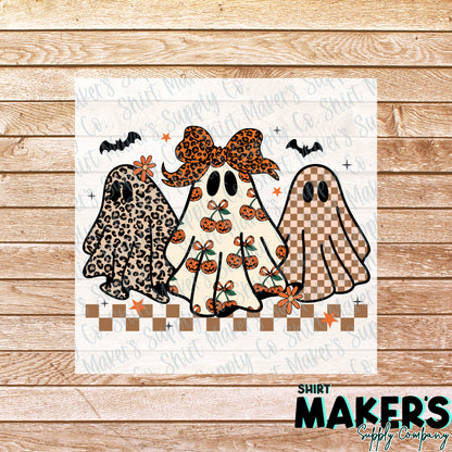 Checkered Ghost DTF Transfer - or- Hat Patch, Acrylic, Magnet, or Keychain
