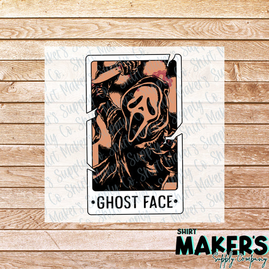 Ghost Face White Horror Tarot Card DTF or Sublimation Transfer