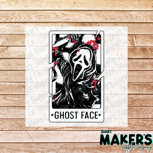 Ghost Face Horror Tarot Card DTF or Sublimation Transfer