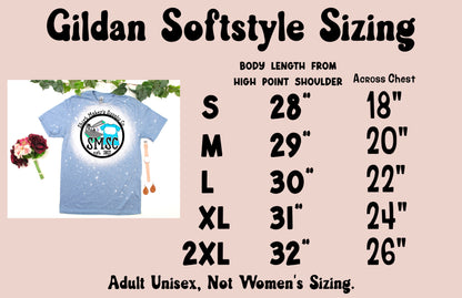 Circular Pattern Mixed Colors Pack of 10 Bleached Blank Shirts Gildan Softstyle - Ready to Ship
