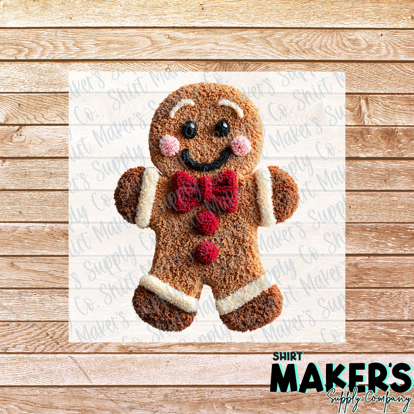 Gingerbread Yarn Christmas DTF or Sublimation Transfer