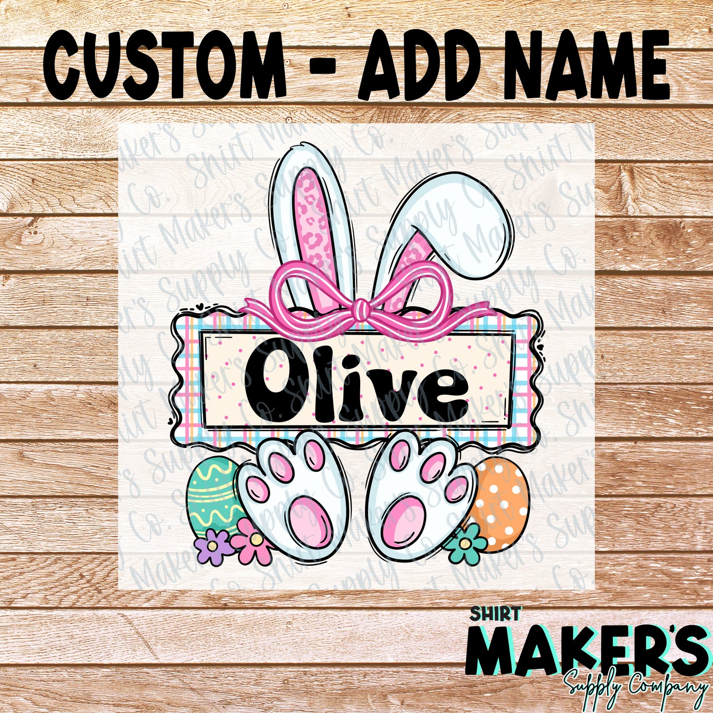 Personalized Easter Kids Girl Rabbit 2 DTF Transfer