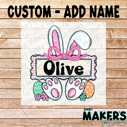 Personalized Easter Kids Girl Rabbit 2 DTF Transfer