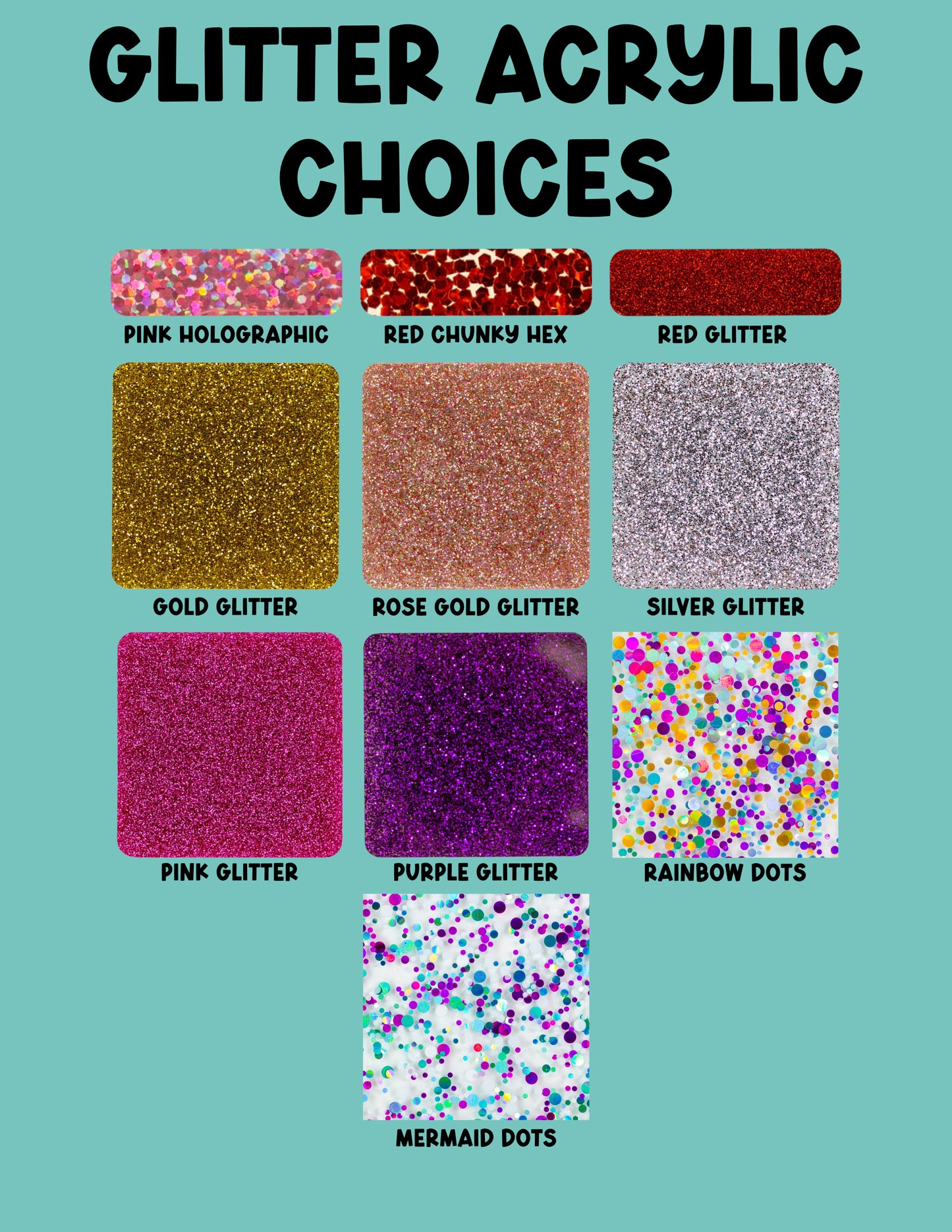 2" Custom Glitter Acrylic Keychains