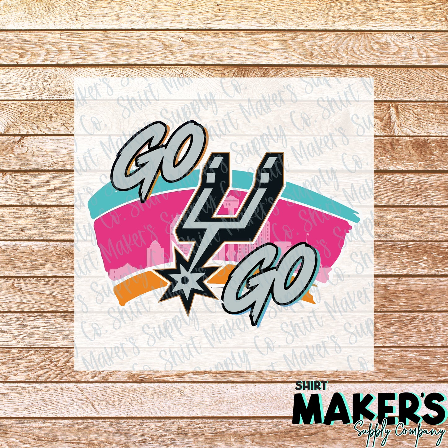 Go Spurs Go - San Antonio Spurs DTF or UV-DTF Transfer - or- Hat Patch, Acrylic, Magnet, or Keychain