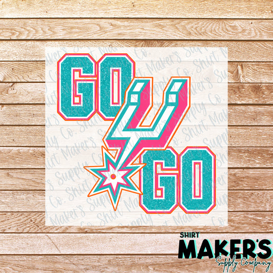 Go Spurs Go DTF, UV-DTF, or Sublimation Transfer